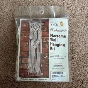 NWT Solid Oak Macramé Wall Hanging Kit - Cream